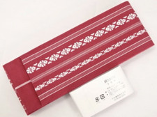 Japanese Men's Traditional KAKU OBI Cotton 100 Red with Manual