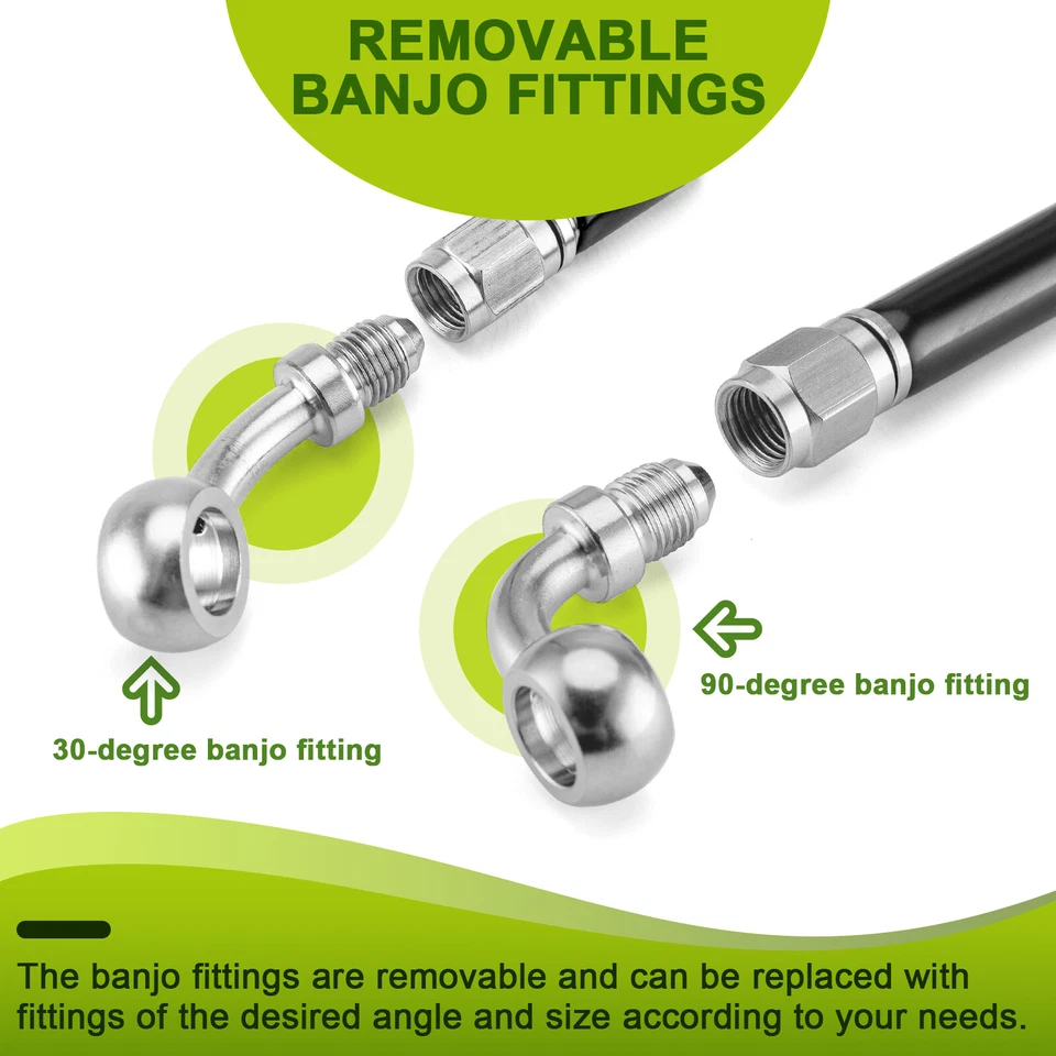 Kit de línea de freno hidráulico MOFUN 44" sin ABS apto para Harley XL Sportster 883 1200 Foto 4 de 4