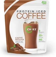 CHIKE Natural Caffe Mocha High Protein Coffee, 20 G Protein, 14 Serving(16.3 Oz)