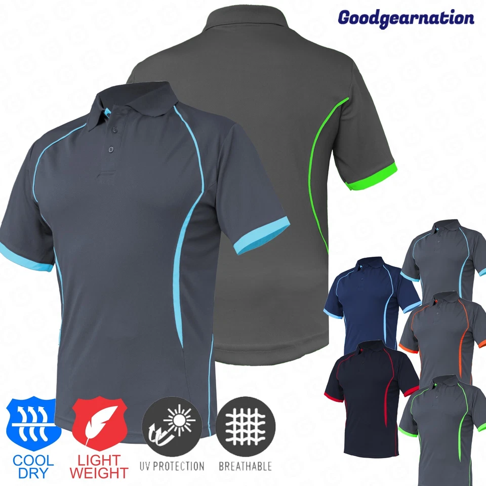 Contrast Work Polo Shirt Contrast Panels CLUB GYM TEAM TRADIES UNIFORM - image 2 of 4