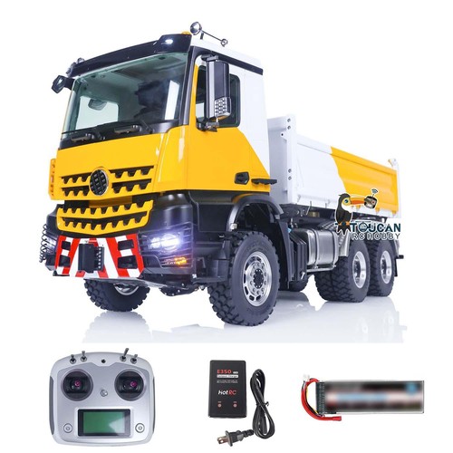 1/14 LESU RC Hydraulic Dump 6x6 Truck RTR 3-way Dumper Car Model I6S Front Hook - Picture 2 of 12