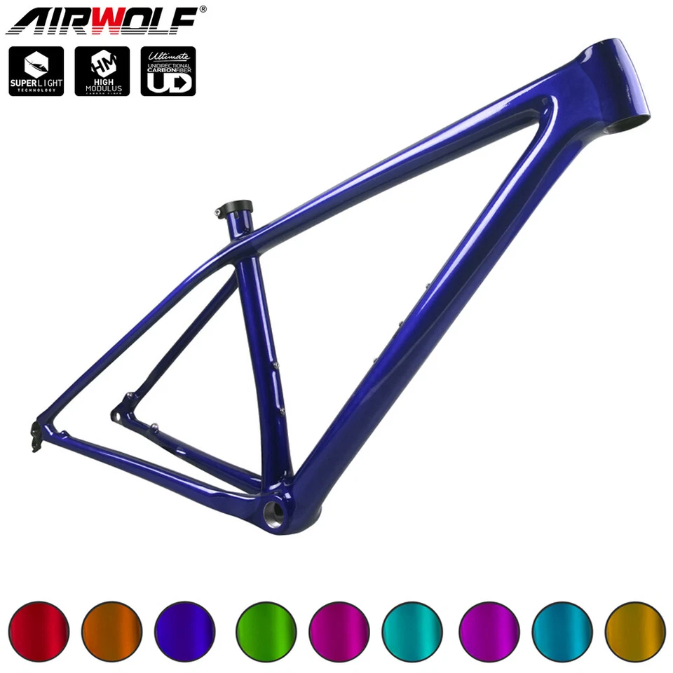 AIRWOLF 29er XC MTB Carbon Frame Boost Hardtail Bike Transparent Frameset 960g