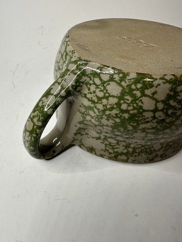 Vintage Beaumont Brothers Pottery Green Gravy Sauce Boat Salt Glaze Stoneware - Picture 9 of 11