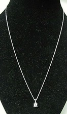 STERLING SILVER AND DIAMOND SOLITAIRE 1/4 CTTW NECKLACE CHAIN 18 " LONG 1/4 CT