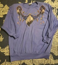 Vintage 80s 90s Native American Dream catcher Feather Sweatshirt M Made USA HMJ