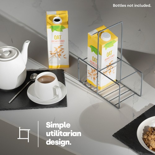 2 Milk Bottle Holder Tidy Crate Rack Carry Carrier Doorstep Store Jug Caddy Pint - Picture 3 of 12