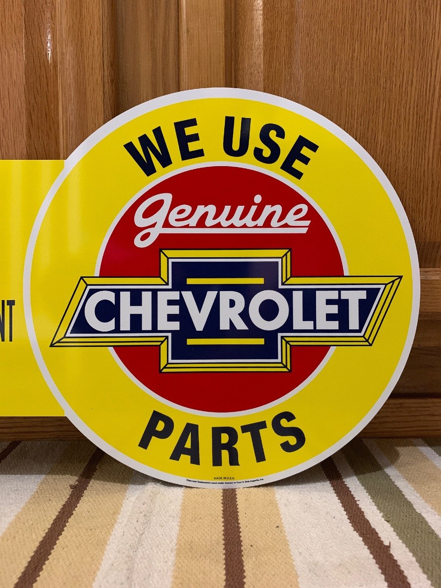CHEVROLET GENUINE PARTS Vintage Style Flange Garage Man Cave Metal