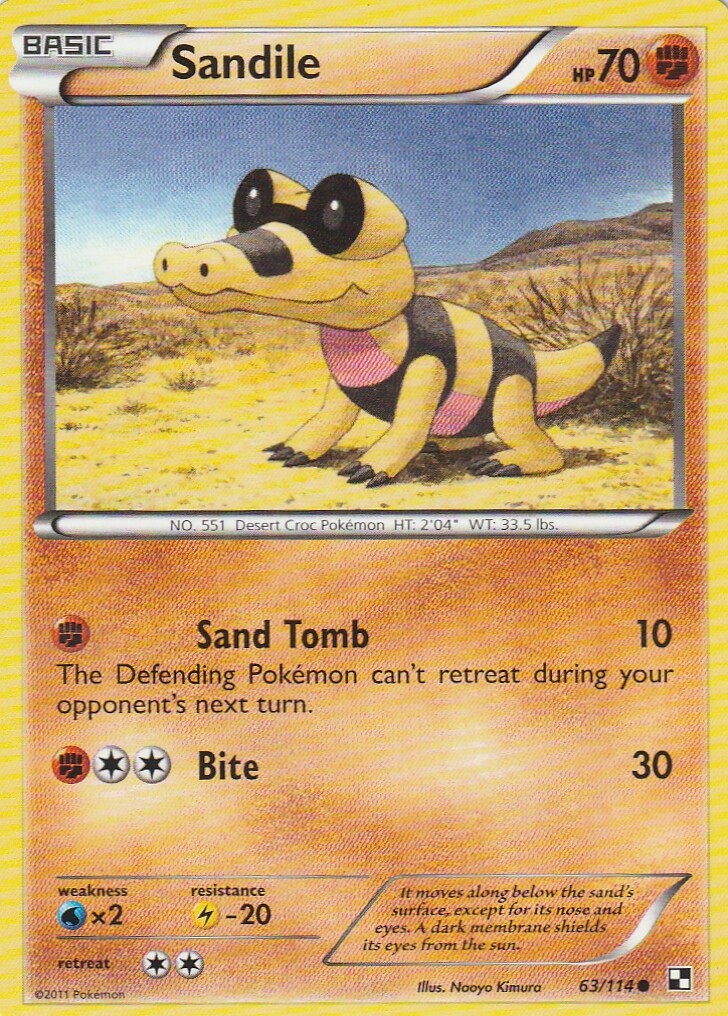 Sandile 63/114 Pokemon Black and White Base