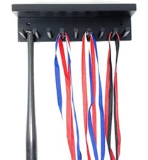 Baseball Bat Rack Display with Shelf Holds up to 8 Mini Collectible Bats Trophy