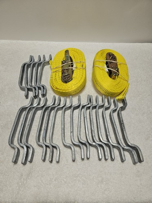 #ad #ad Flat Turn A Link Conector For Ground Protection Mats Lot Of 20 With 2 14#x27; Straps $275.00