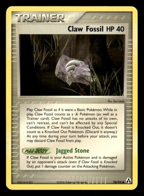 Claw Fossil Common Normal Legend Maker 78/92 LP Pokémon TCG