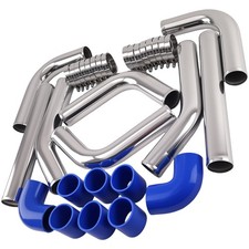 Universal Diy 8pc 2.5 Turbo Intercooler Piping Pipe Kit Blue Silicone Hoses Universal Diy 8pc 2.5 Turbo Intercooler Piping Pipe Kit Blue Silicone Hoses