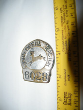 vintage john deere tractor employee badge, broken pin, pat 1937