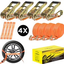 4x 3m Zurrgurte zweiteilig Spanngurte mit Ratsche und Haken 3000daN(KG)