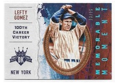 Lefty Gomez 2017 Diamond Kings Memorable Moment Platinum #/25