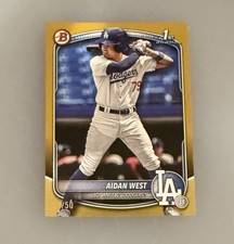 2025 Bowman Draft #BD-6 Aidan West 1st Prospect Base Gold 34/50 BJST