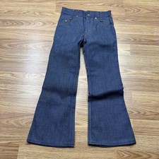 VTG 60s-70s Levis Double Knee Bell Jeans Kids 8 Blue 24x22 Flare Denim 366-2613