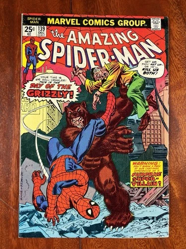 Amazing Spider-Man #139 DEC 1974 - 1st Appearance Grizzly - NR - VG/VF!