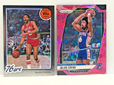 Julius Erving Dr. J 2025-26 Topps 45th FOIL BOARD + 2024-25 PINK ICE PRIZM nm-mt