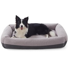 FURTIME Large Washable Orthopedic Dog Bed 36x27x8, Removable Cover Grey