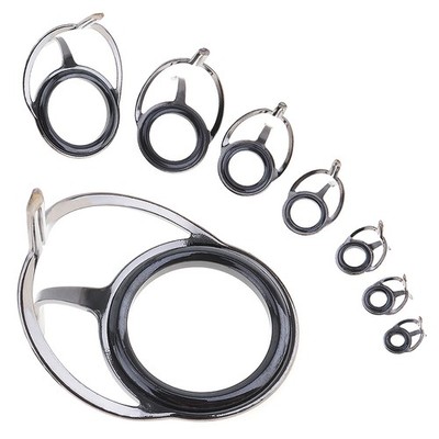 8pcs Fishing Top Rings Rod Pole Repair Kit Line Guides Eyes 6#-30# Mixed Size US