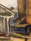 VTG Folk Art Signed Painting Mascouth Illinois Railroad Depot 16x20 WOW! — photo 5