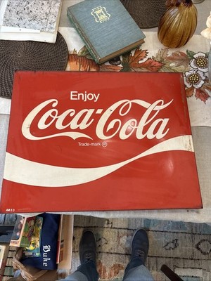 Original Metal  Enjoy Coca Cola  AM 83 Sign Panel 24x19