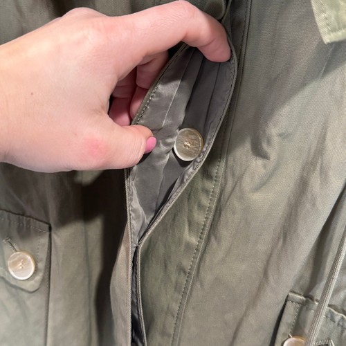Talbots Khaki Green Lightweight Nylon rain jacket Sz 12 - Picture 4 of 6