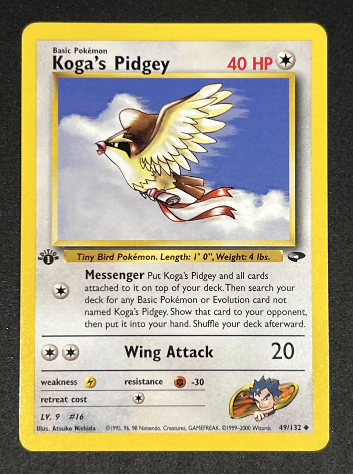 🔥🔥Koga's Pidgey 49/132 Gym Challenge 1st Edition🔥🔥 NM