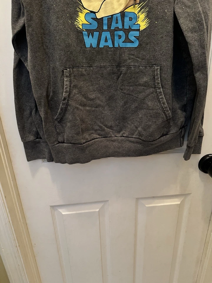 Star Wars Medium Mandalorian Baby Today Men’s Mineral Wash Graphic Hoodie - Image 3 of 4