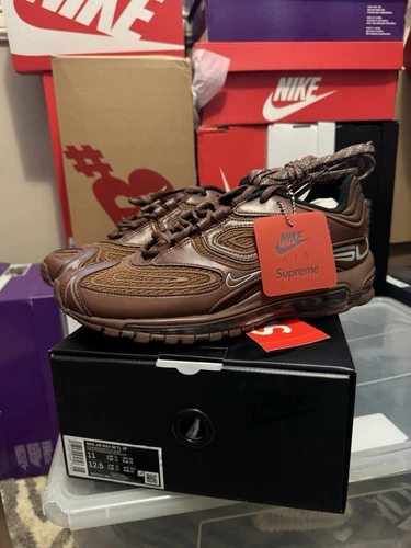 Nike Air Max 98 TL SP x Supreme Fauna marron DR1033 200 homme taille 11