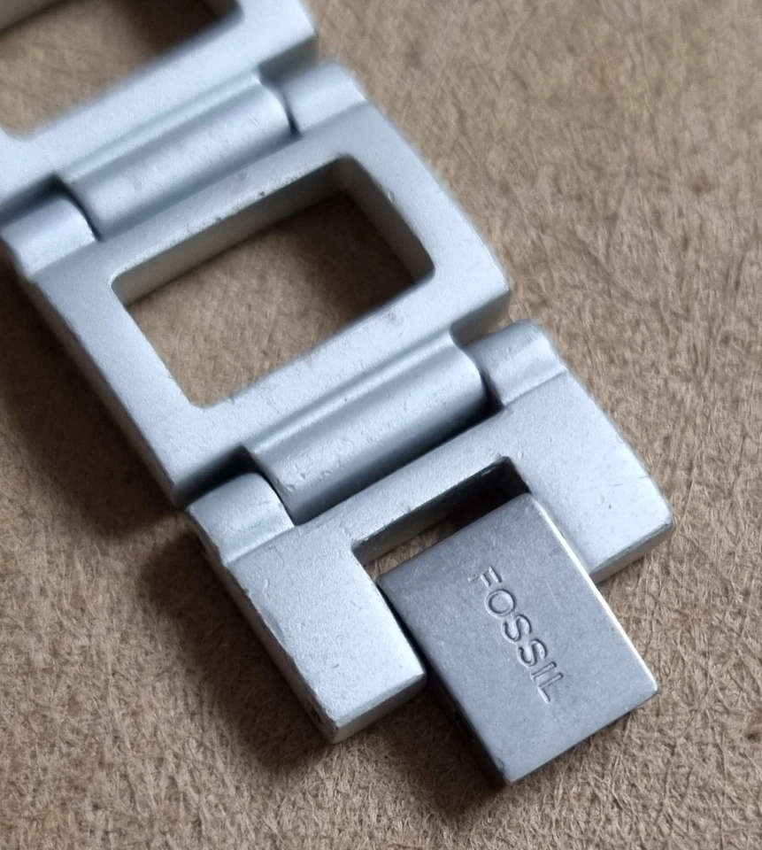 fossil ES-9224 orologio alluminio donna mm 20 x 25 argento quarzo lungo cm 17 - Immagine 4 di 4