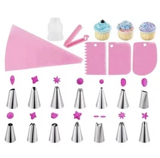 Cake Decorating Tools Kit Set Russian Piping Tips Pastry Icing Nozzle Bags Stand