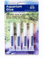 Aquarium Glue Clear for Plants Corals aquascaping Instant 4pcs pack, clear