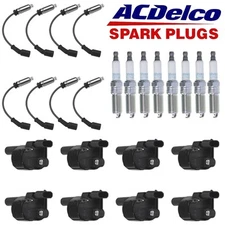 For Chevy 8 MK Ignition Coil & 8 Spark Plug wire & 8 ACDelco Iridium Spark Plug