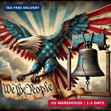 5D Vintage Eagle Diamond Art Painting Kits for Adults, American Flag DIY Full Ro