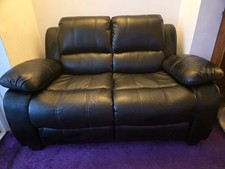 Black leather 2 Seater Sofa