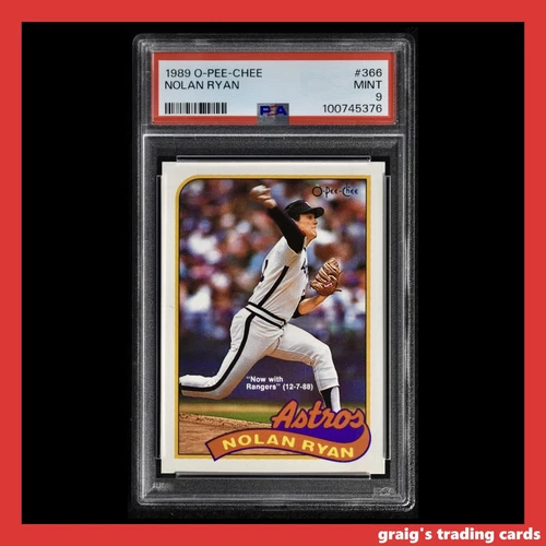 1989 O-Pee-Chee Nolan Ryan #366 PSA 9 MINT