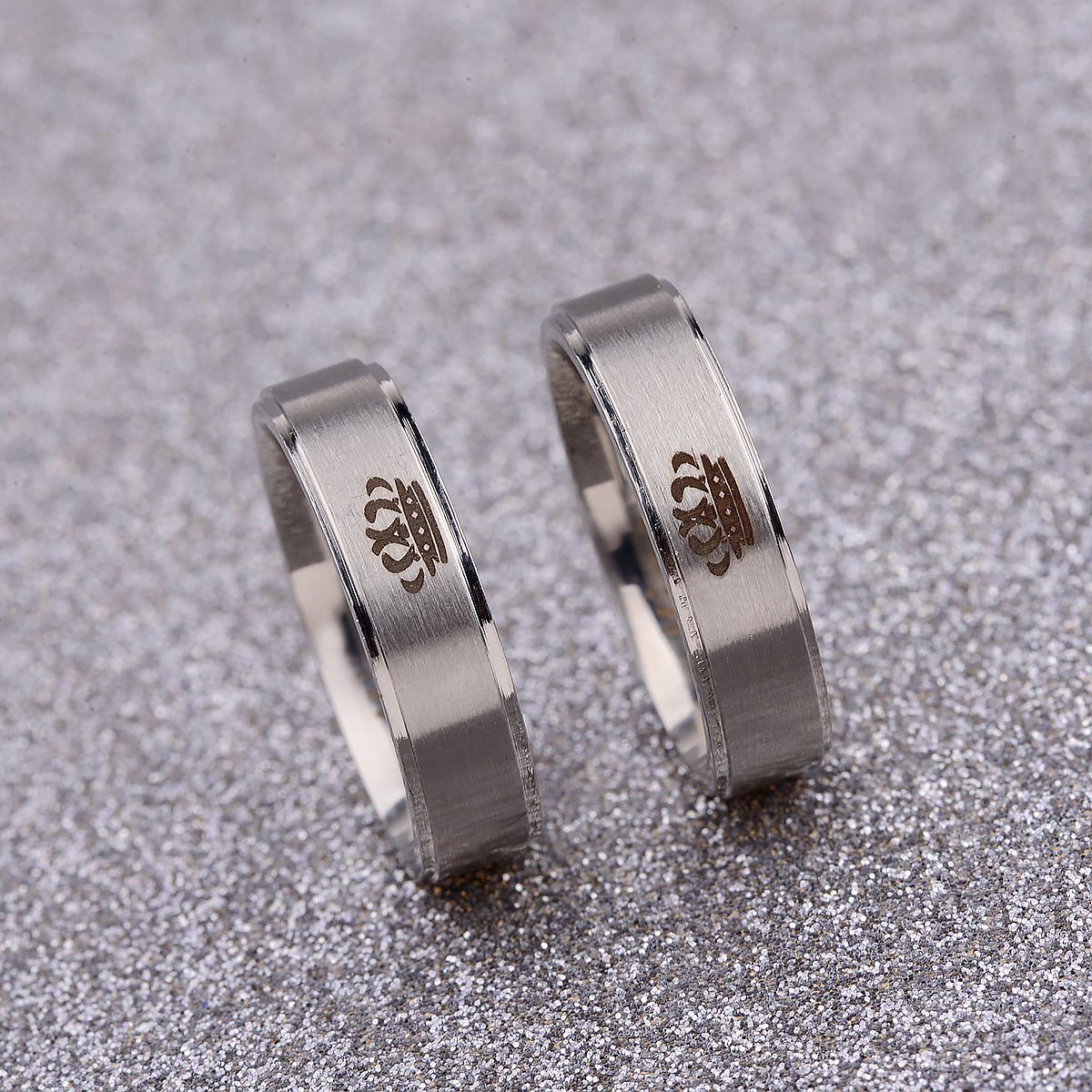 Unisex Cartoon Character Rings His & Hers King & Queen Stainless Steel ...