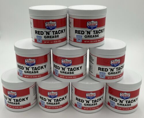 Lucas Oil Red "N" Tacky Grease, 1 Pound Tub, 16 Ounces 9-Pack
