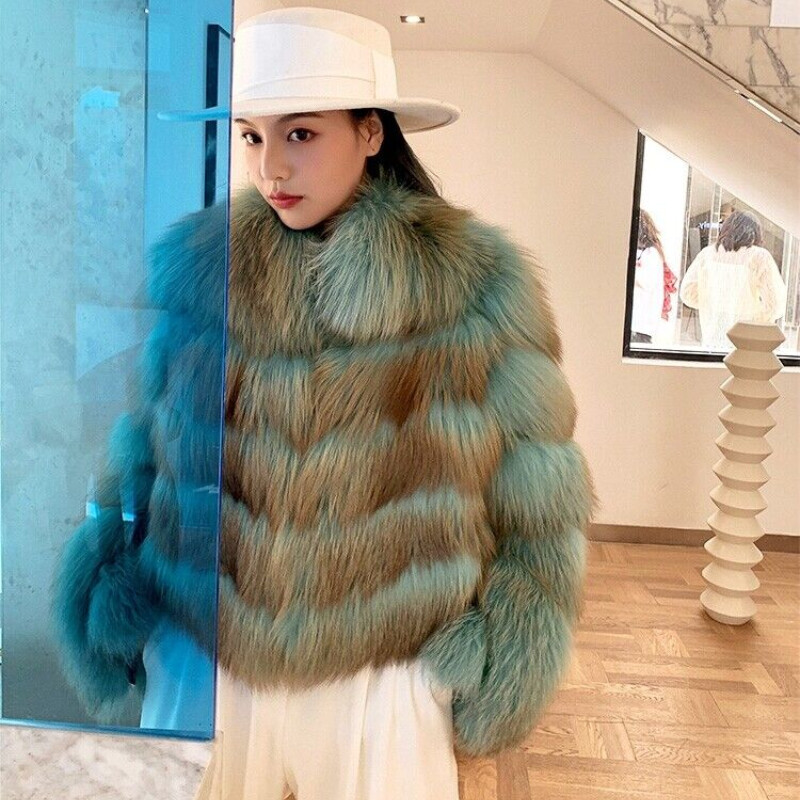 ALTRA Cappotto donna elegante pelliccia intera vera pelliccia di volpe giacche lusso invernale spesso soprabito