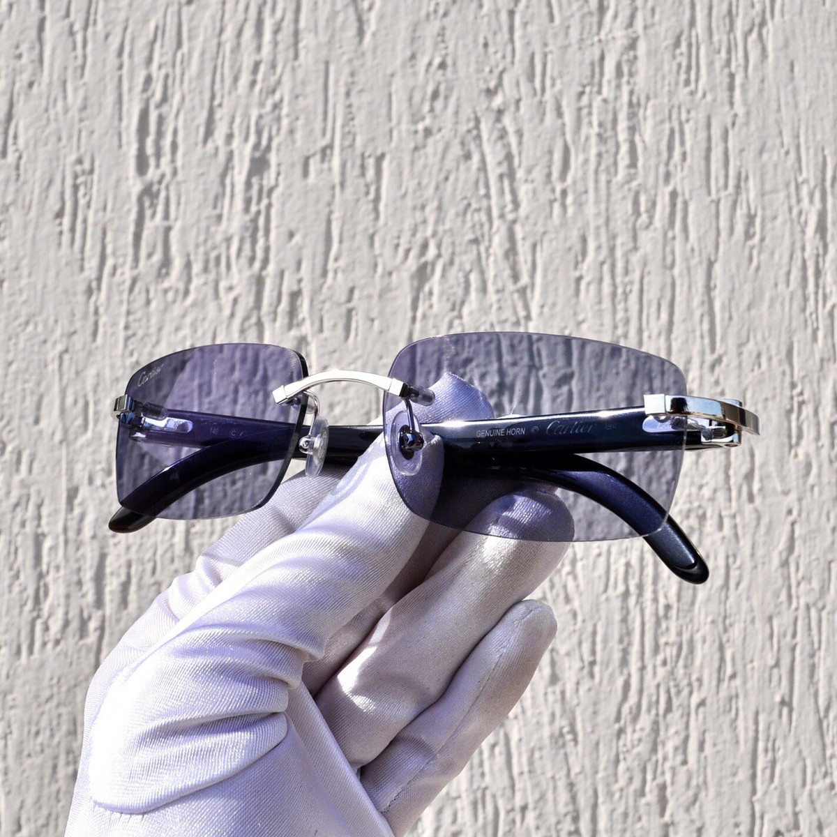 Black BUFFALO HORN CARTIER® SUNGLASSES 