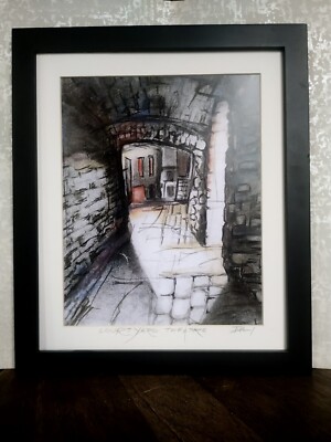  Kohlezeichnung gerahmt signiert Bild 35 cm × 35 cm