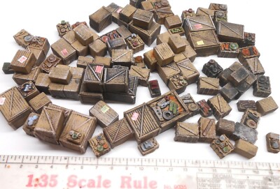 Diorama 1/35 60 Piece Unpainted Cargo Boxes Crates Buy 2, Get 3 Save $25!