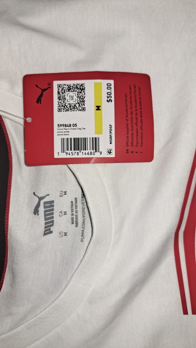 FERRARI OFFICIAL PUMA. PRODUCT Short Sleeve WHITE WITH LOGO. T