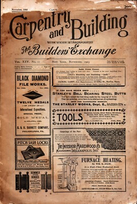 Tischler- und Bauherrenbörse Nr. 15. November 1903 Zeitschrift NY