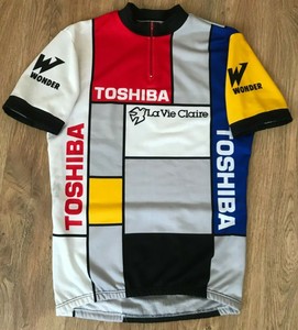 Toshiba La Vie Claire Wonder Rare Vintage Cycling Jersey Size Xl Ebay