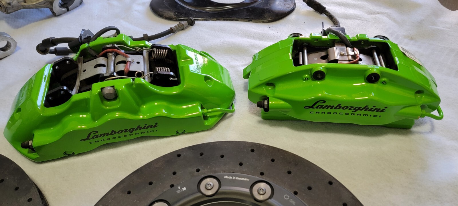 LAMBORGHINI HURACAN EVO CARBON CERAMIC BRAKE DISC CALIPER HUB UPGRADE SET OEM 