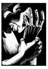 Deliberation Charles Turzak Woodcut Print Abraham Lincoln WPA Era Expressionist