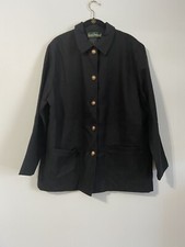 Harve Benard by Benard Holtzman Black Wool Blend Jacket Blazer Size 14